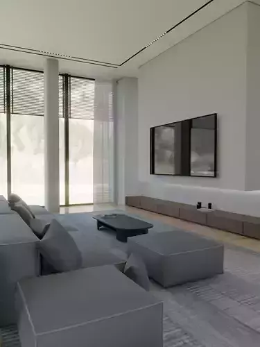 Modern Living Room Harmony in 3D