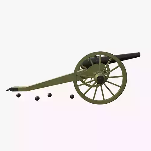 Two wheeled cannon from World War II 