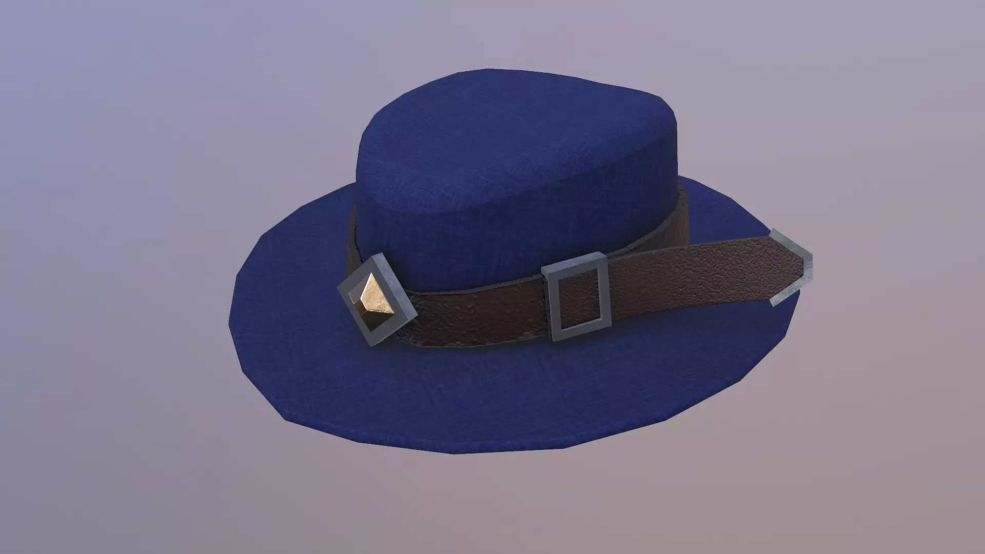 Low Poly Hat with buckle Free low-poly 3D model