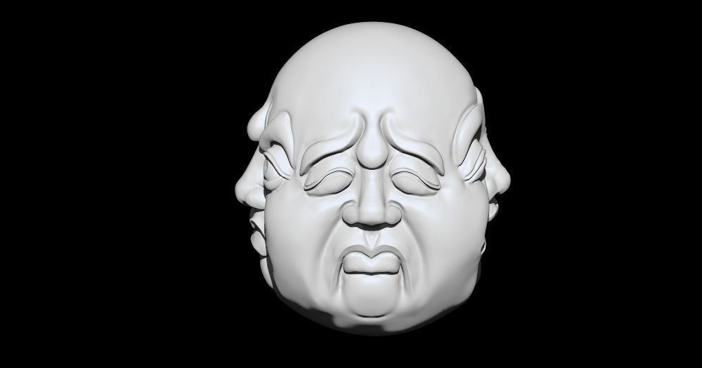 Four Faced Buddha Brahma 3D Model 3D print model_3