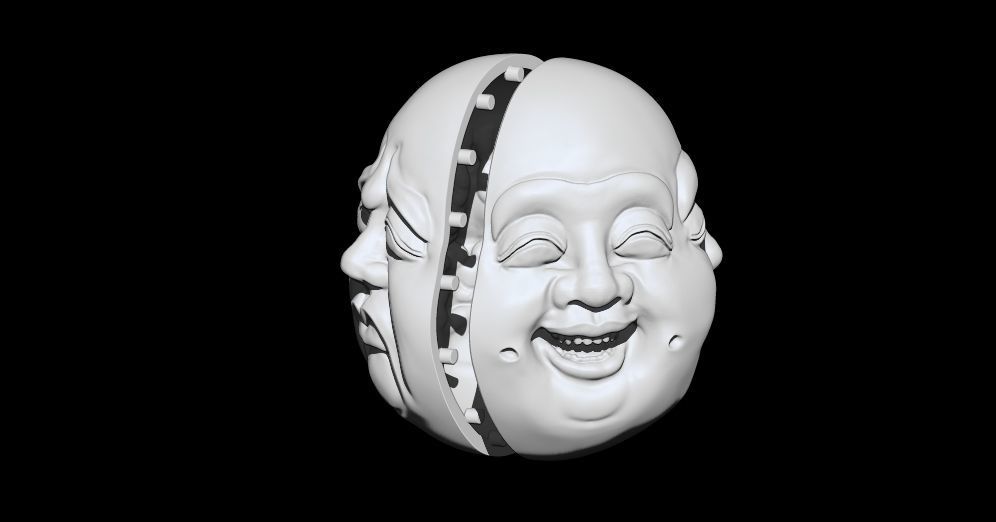 Four Faced Buddha Brahma 3D Model 3D print model_4