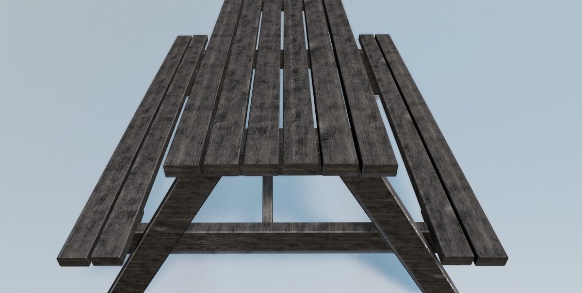 Bench and Chairs 3D Model Low-poly 3D model_4
