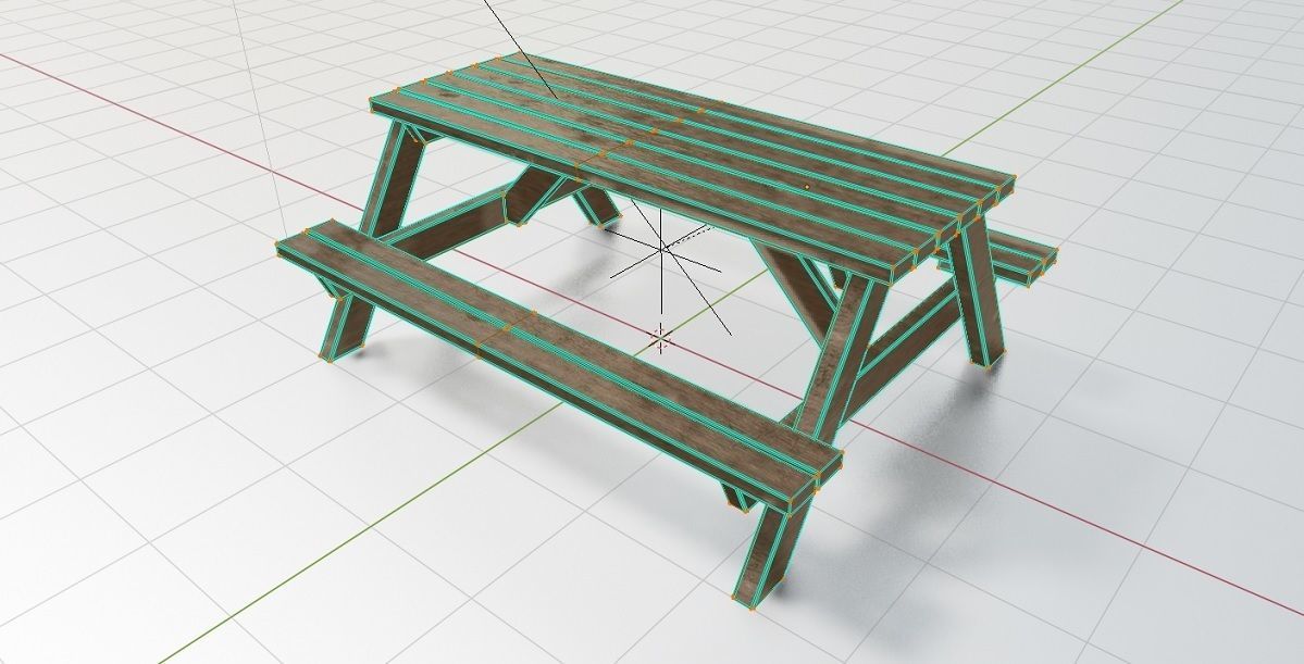 Bench and Chairs 3D Model Low-poly 3D model_10