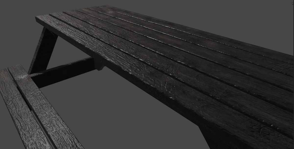 Bench and Chairs 3D Model Low-poly 3D model_12
