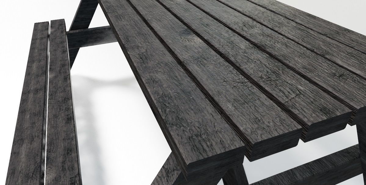 Bench and Chairs 3D Model Low-poly 3D model_5