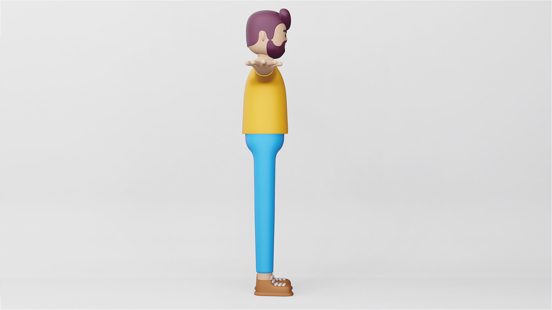 3D Model Man Full Body Cartoon Characters 3D model_3