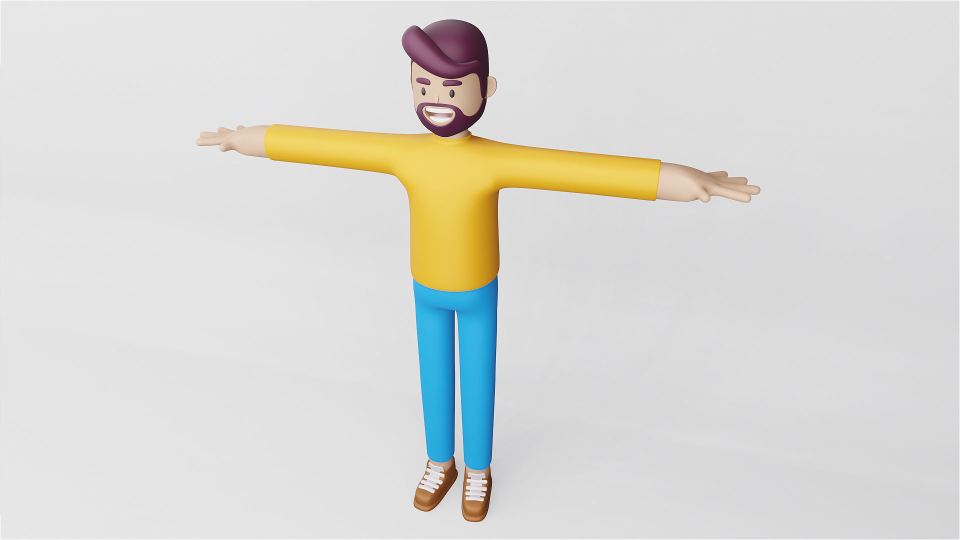 3D Model Man Full Body Cartoon Characters 3D model_5