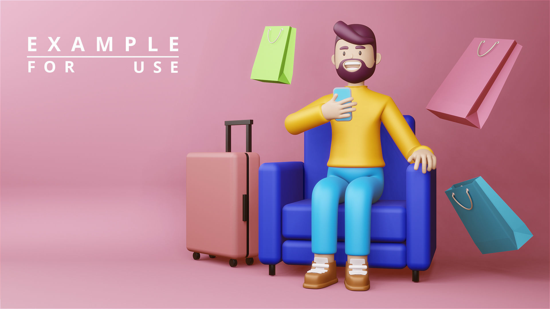 3D Model Man Full Body Cartoon Characters 3D model_1