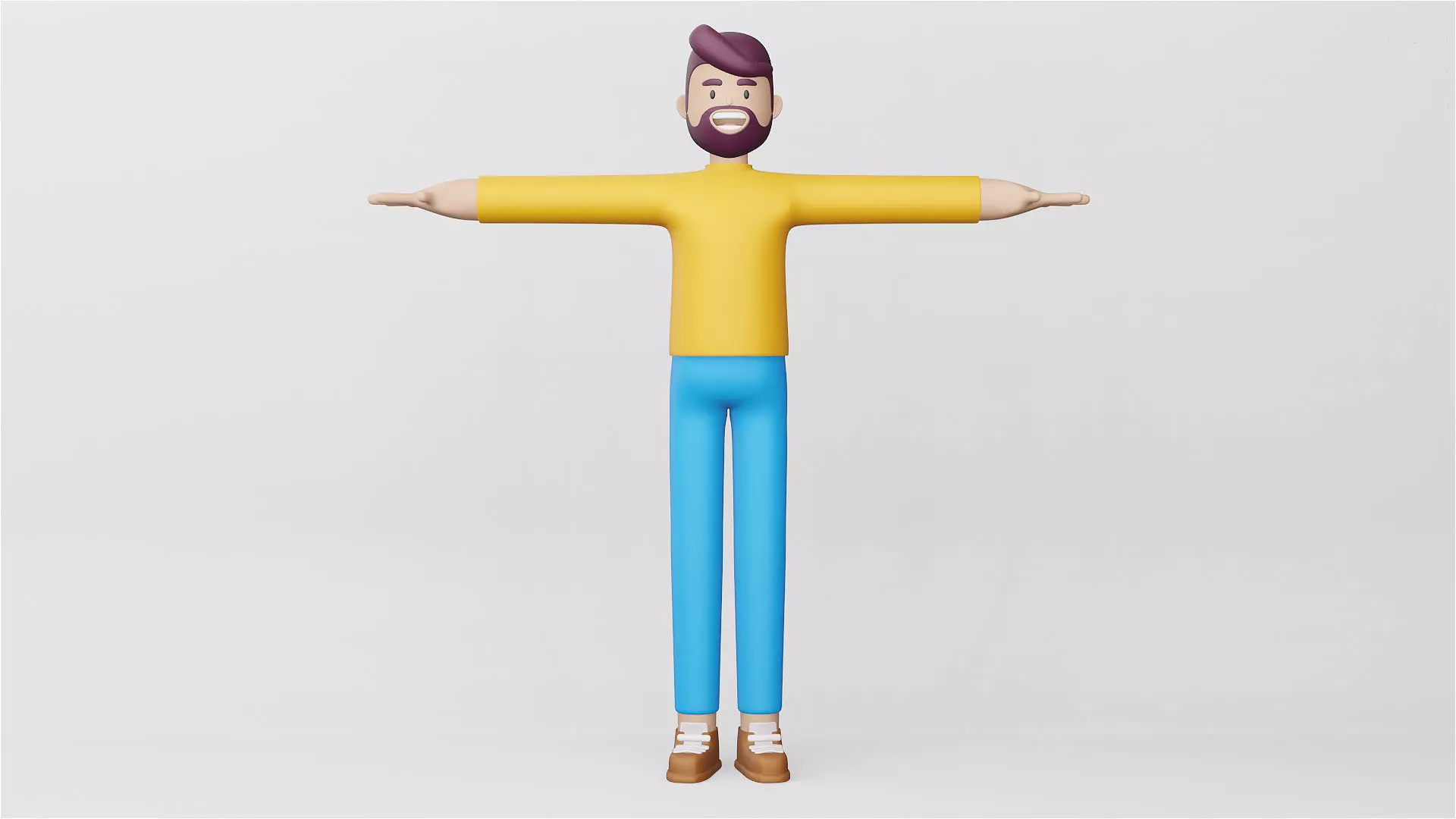 3D Model Man Full Body Cartoon Characters 3D model_0