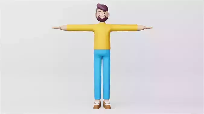 3D Model Man Full Body Cartoon Characters