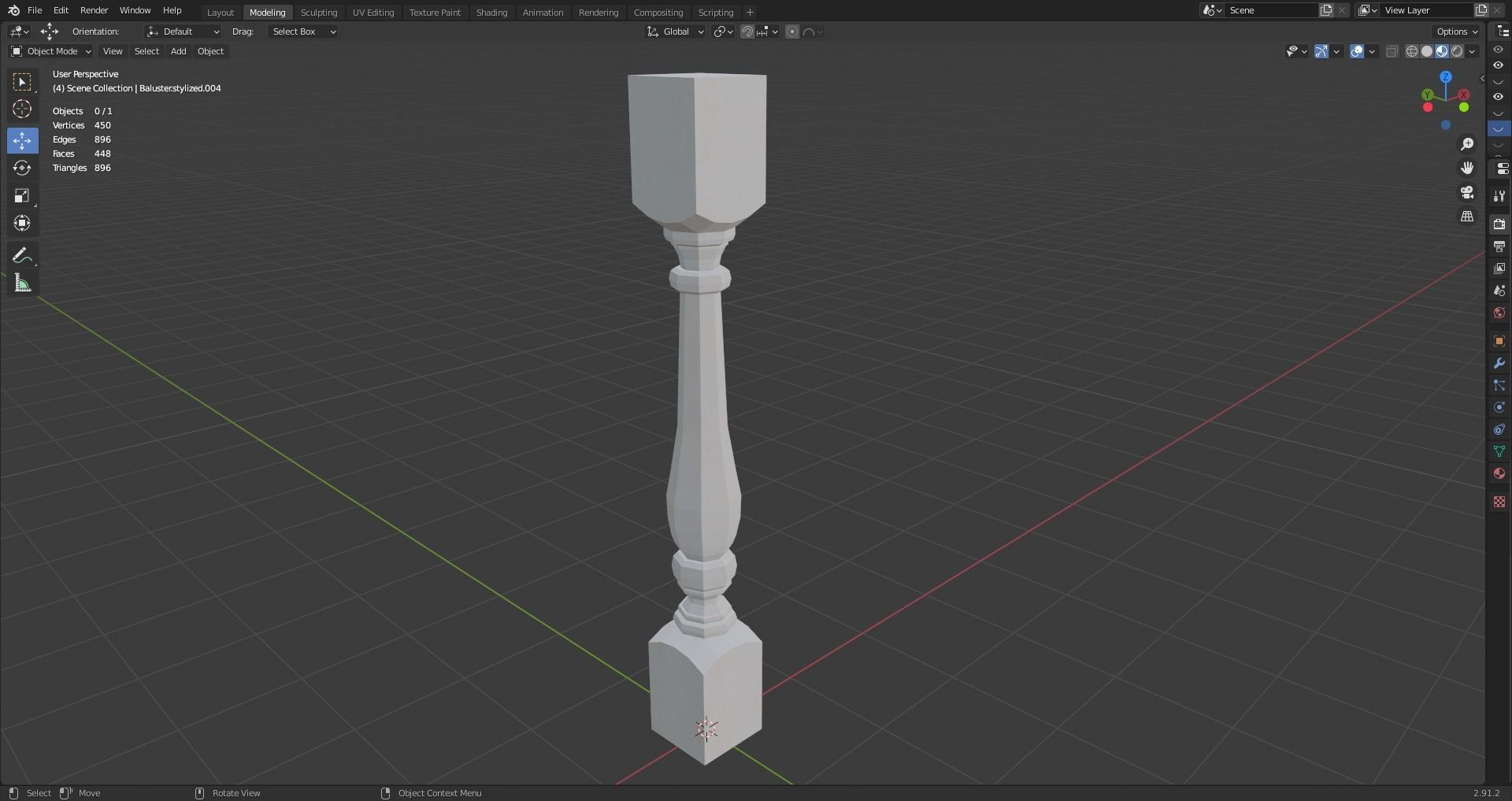 17 different models of Baluster and 11 different Smart Materials Free low-poly 3D model_84