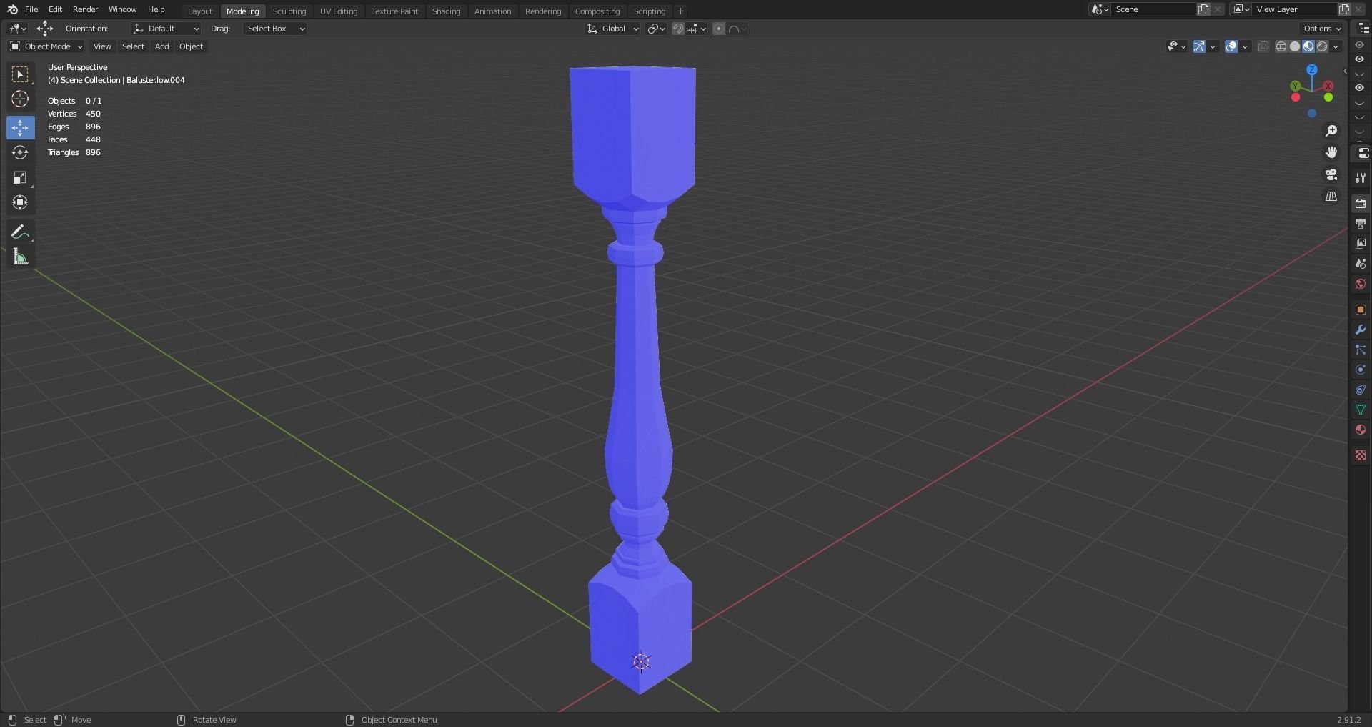 17 different models of Baluster and 11 different Smart Materials Free low-poly 3D model_82