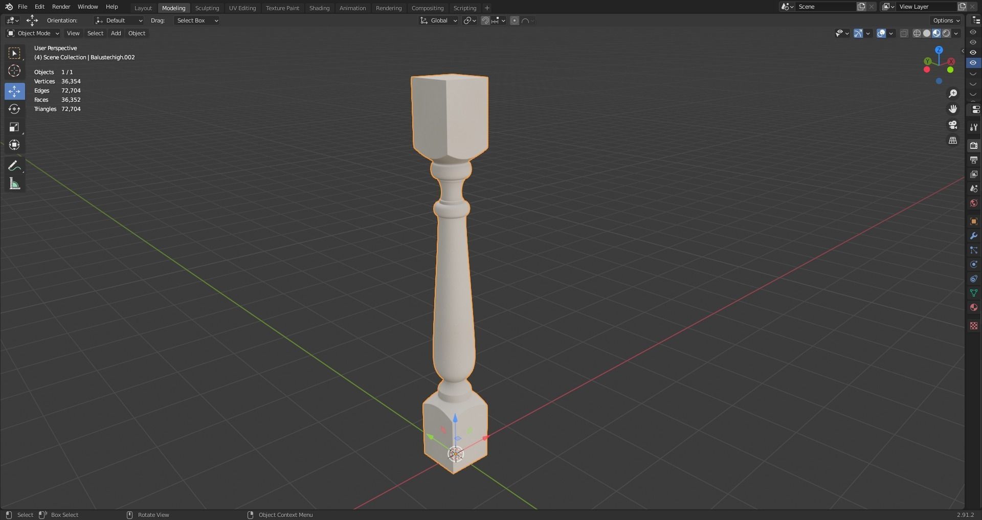 17 different models of Baluster and 11 different Smart Materials Free low-poly 3D model_64