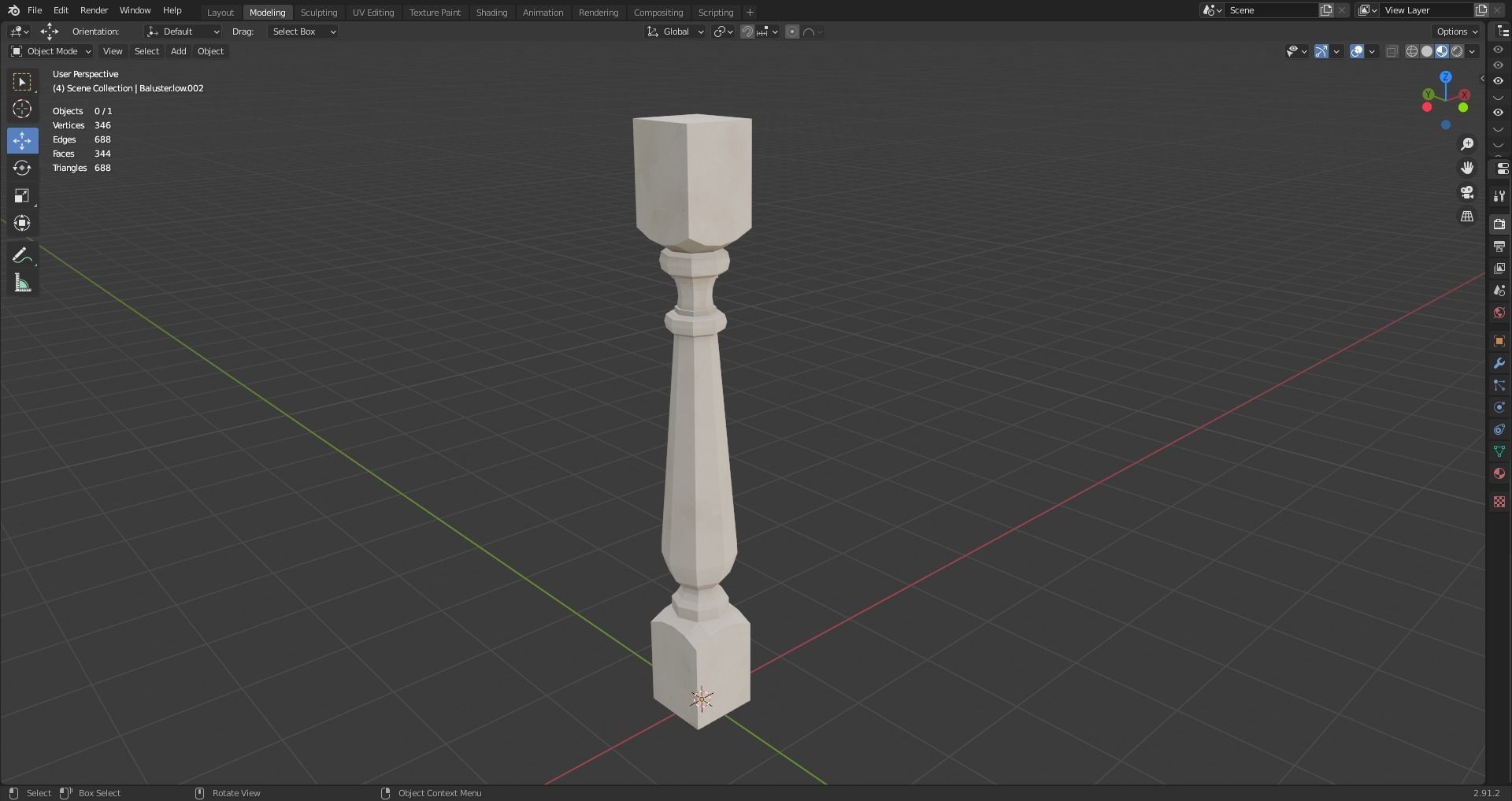 17 different models of Baluster and 11 different Smart Materials Free low-poly 3D model_50