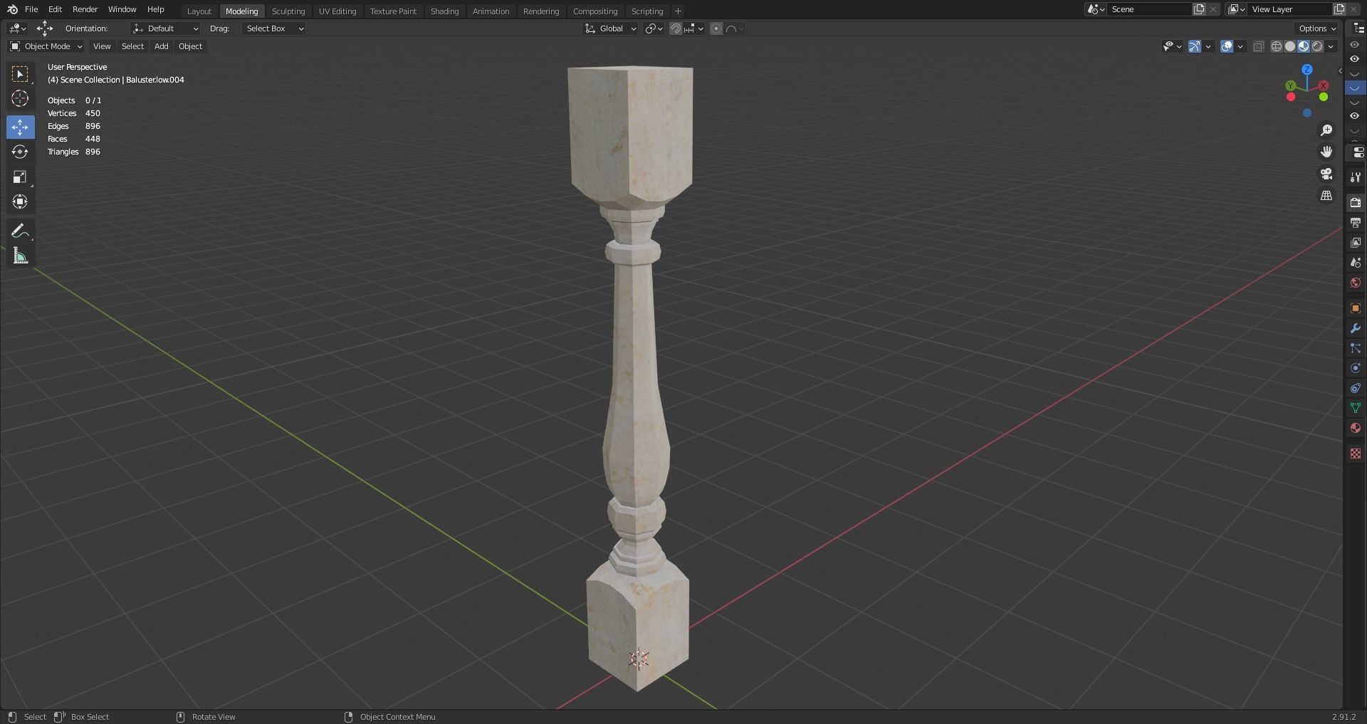 17 different models of Baluster and 11 different Smart Materials Free low-poly 3D model_87