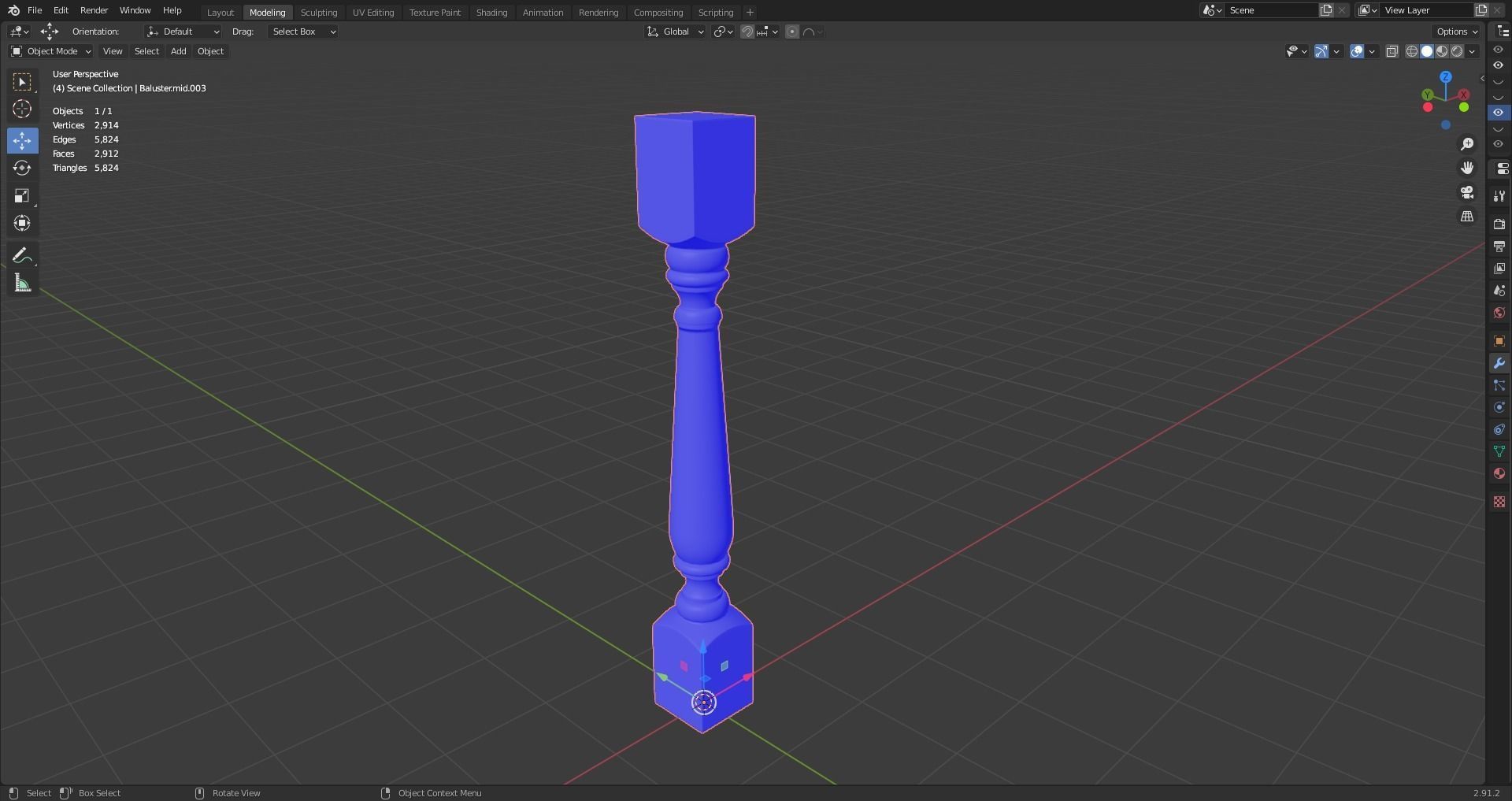 17 different models of Baluster and 11 different Smart Materials Free low-poly 3D model_80