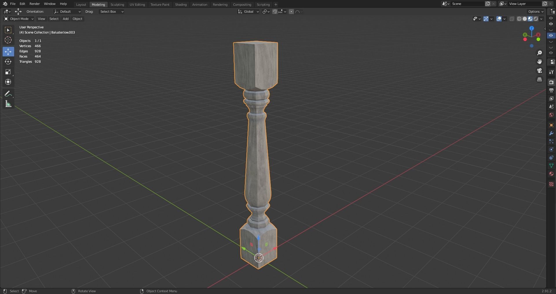 17 different models of Baluster and 11 different Smart Materials Free low-poly 3D model_67