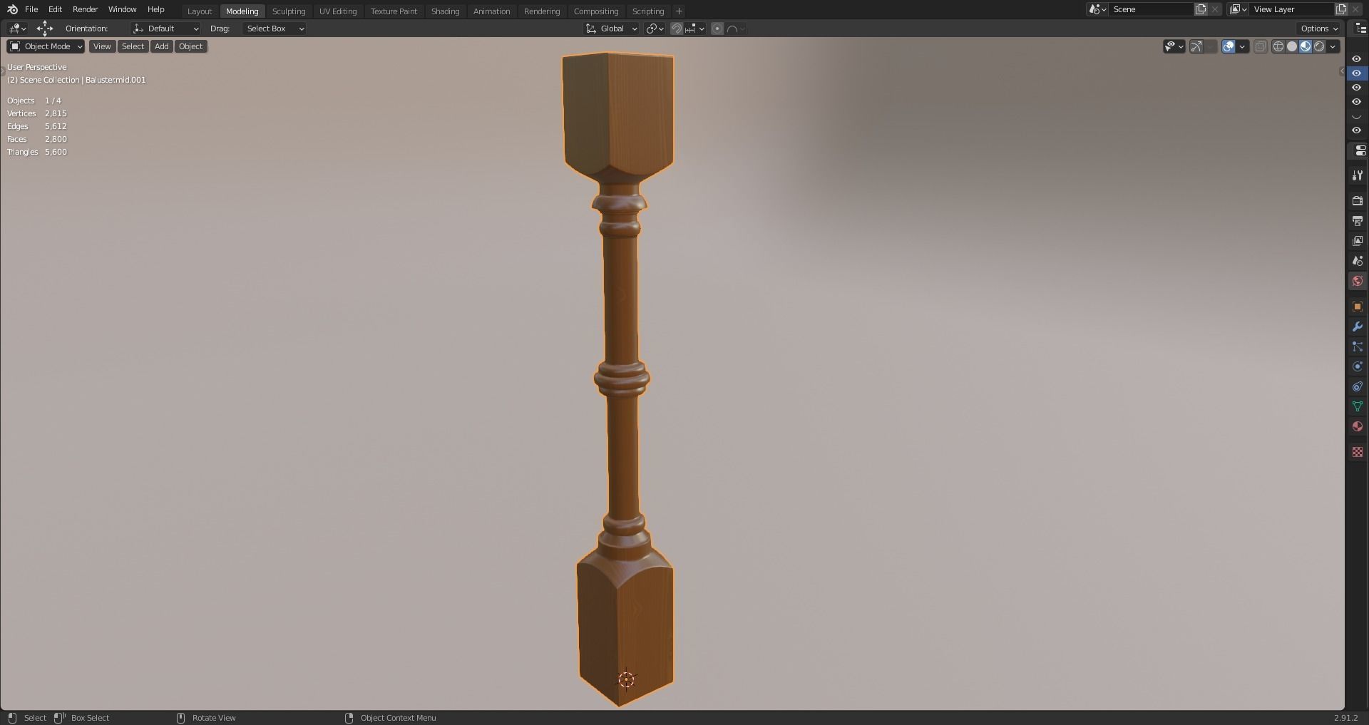 17 different models of Baluster and 11 different Smart Materials Free low-poly 3D model_47