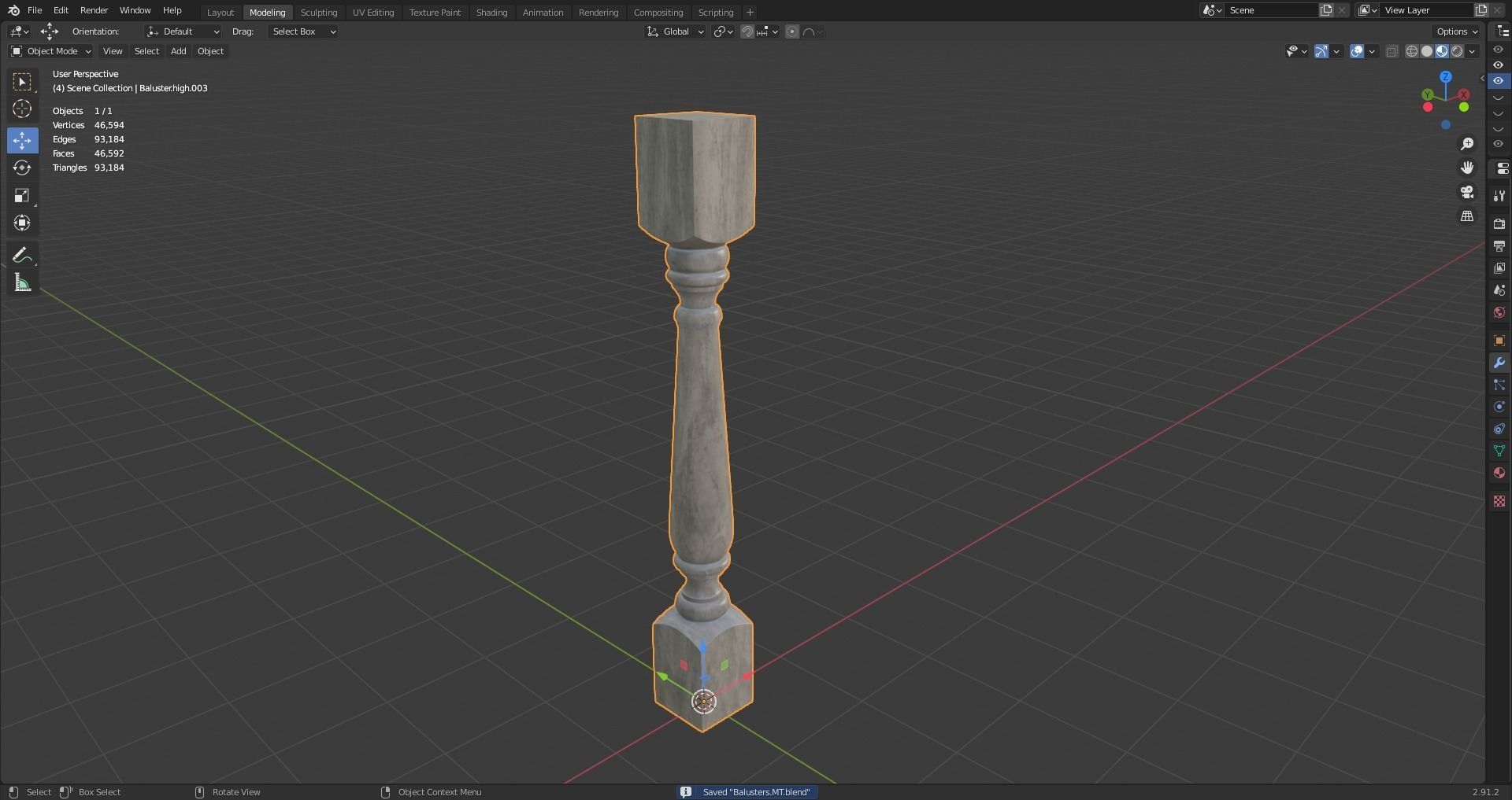 17 different models of Baluster and 11 different Smart Materials Free low-poly 3D model_76
