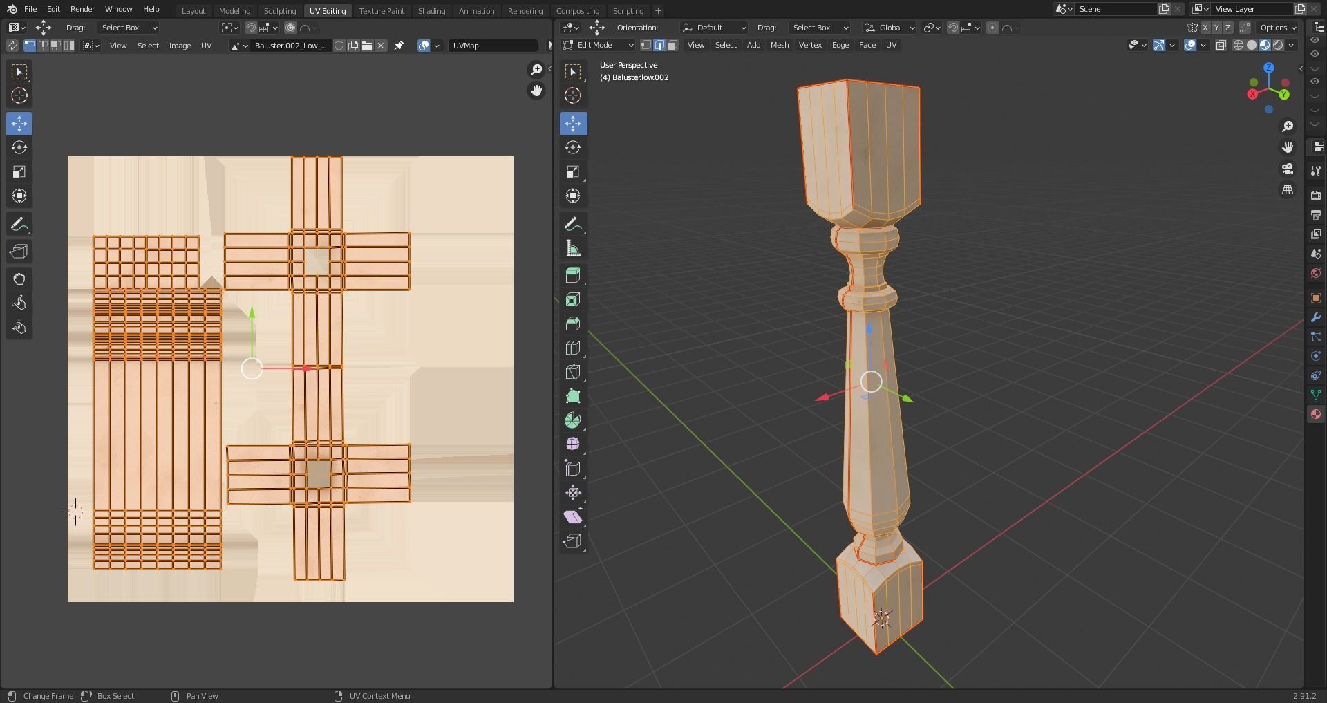 17 different models of Baluster and 11 different Smart Materials Free low-poly 3D model_53