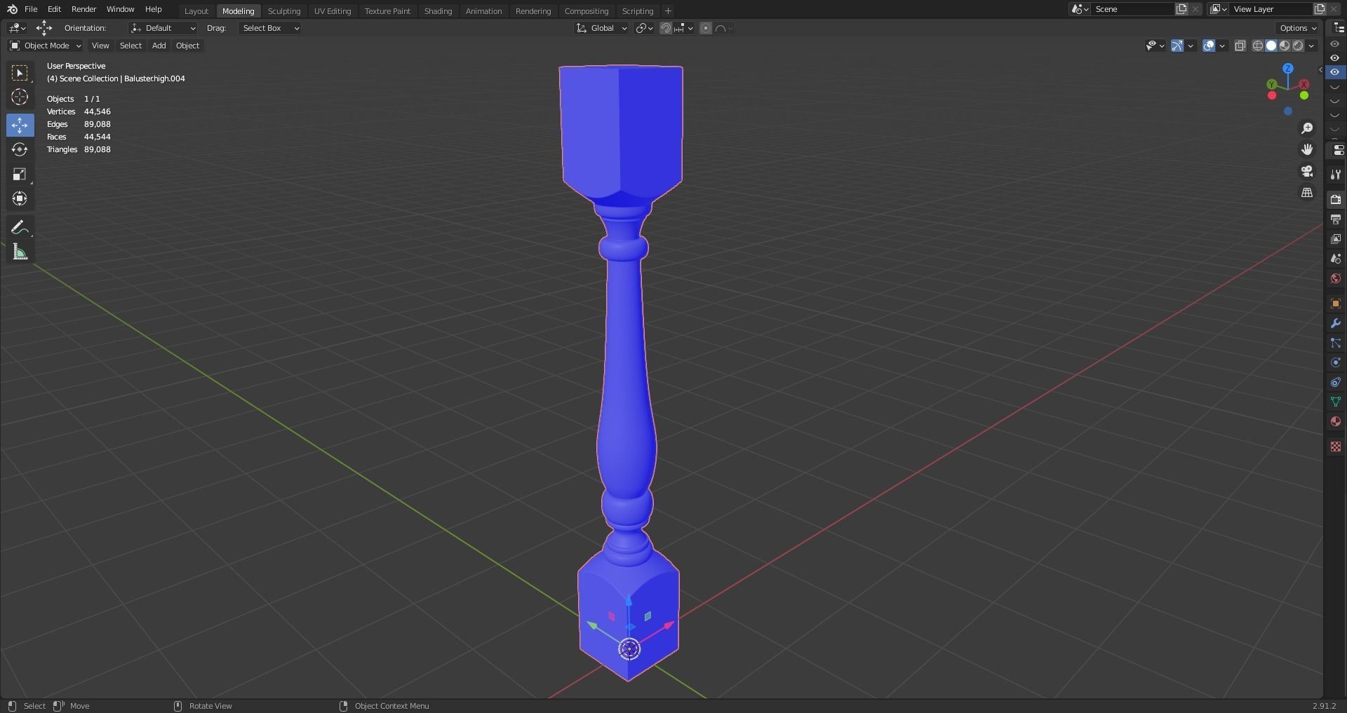 17 different models of Baluster and 11 different Smart Materials Free low-poly 3D model_97