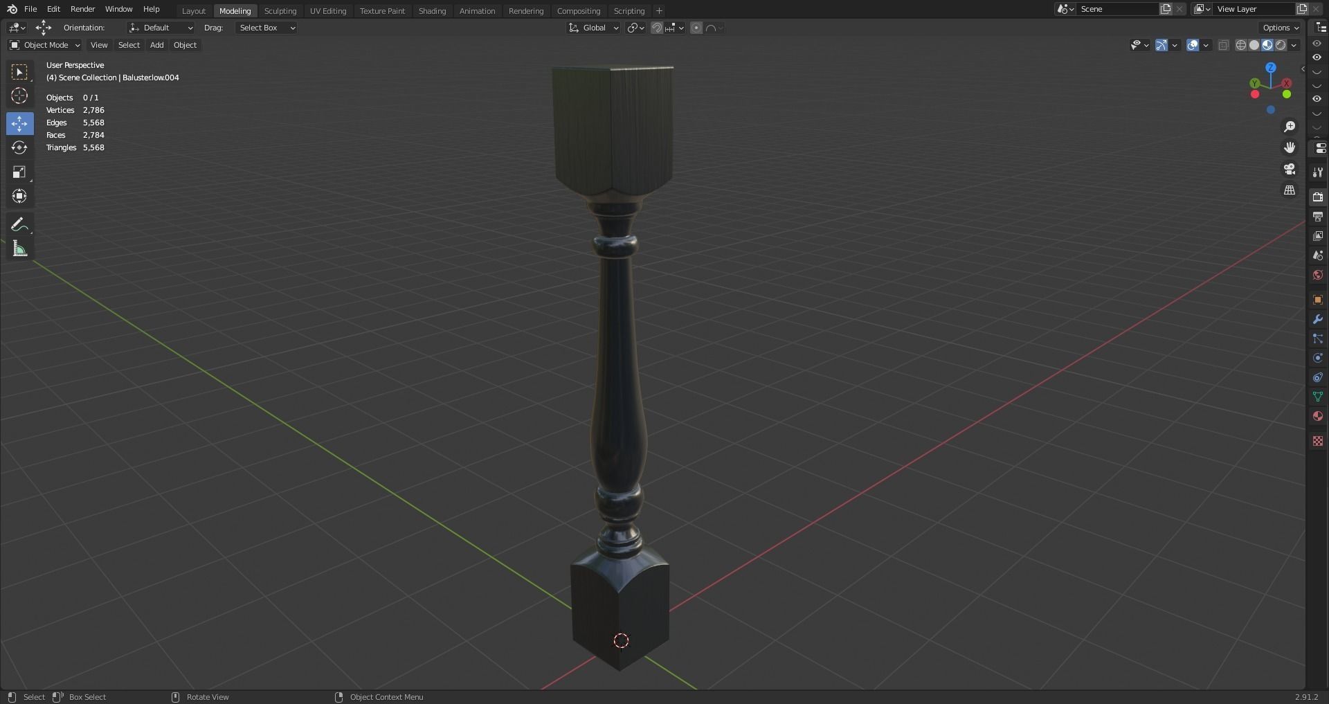17 different models of Baluster and 11 different Smart Materials Free low-poly 3D model_92