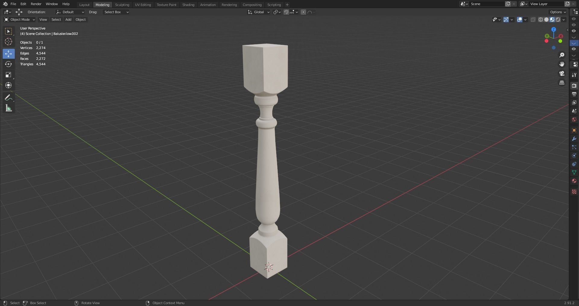 17 different models of Baluster and 11 different Smart Materials Free low-poly 3D model_60