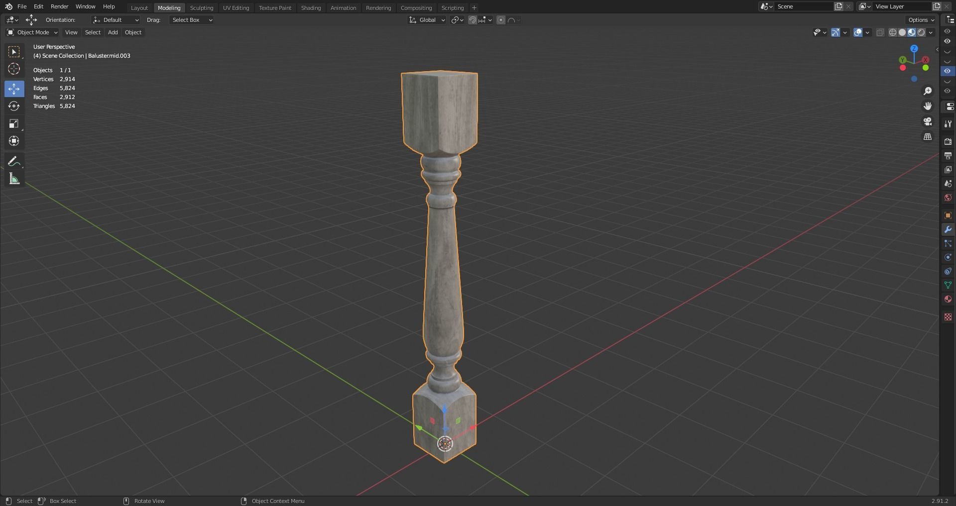 17 different models of Baluster and 11 different Smart Materials Free low-poly 3D model_81