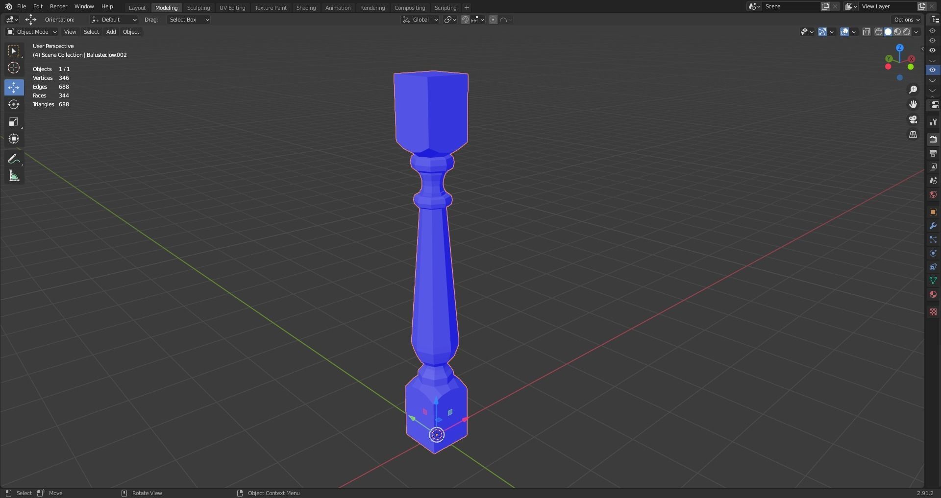 17 different models of Baluster and 11 different Smart Materials Free low-poly 3D model_51