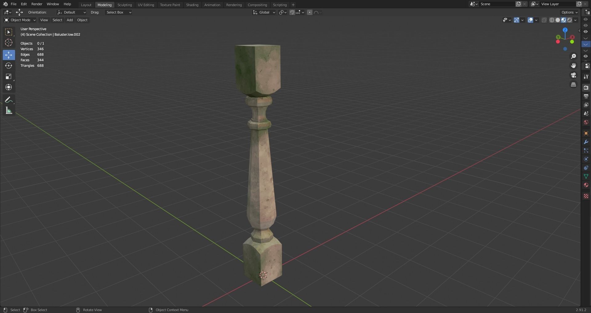 17 different models of Baluster and 11 different Smart Materials Free low-poly 3D model_56