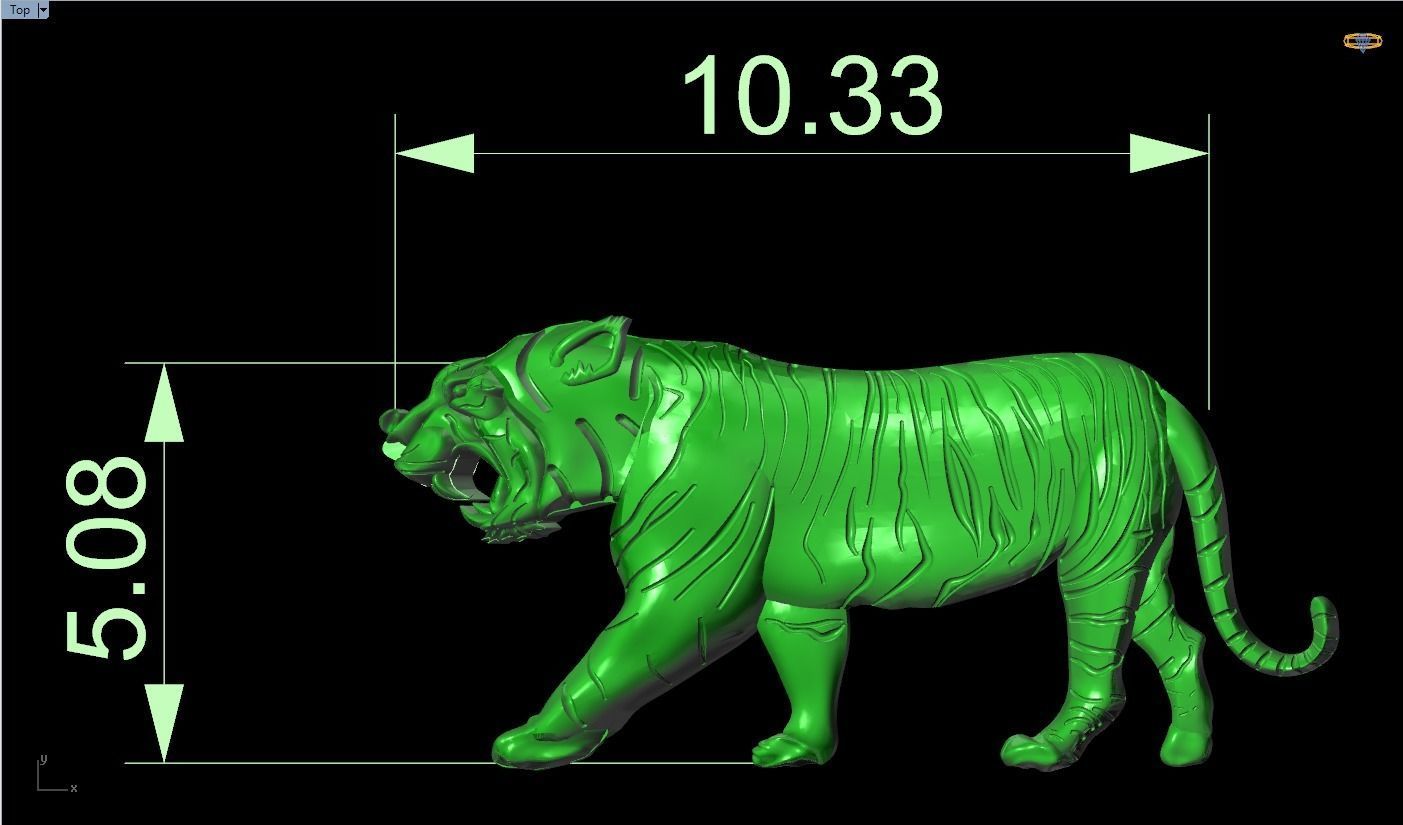 Tiger for jewelry 3D print model_5