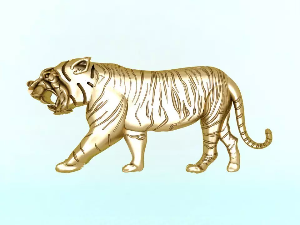 Tiger for jewelry 3D print model_0
