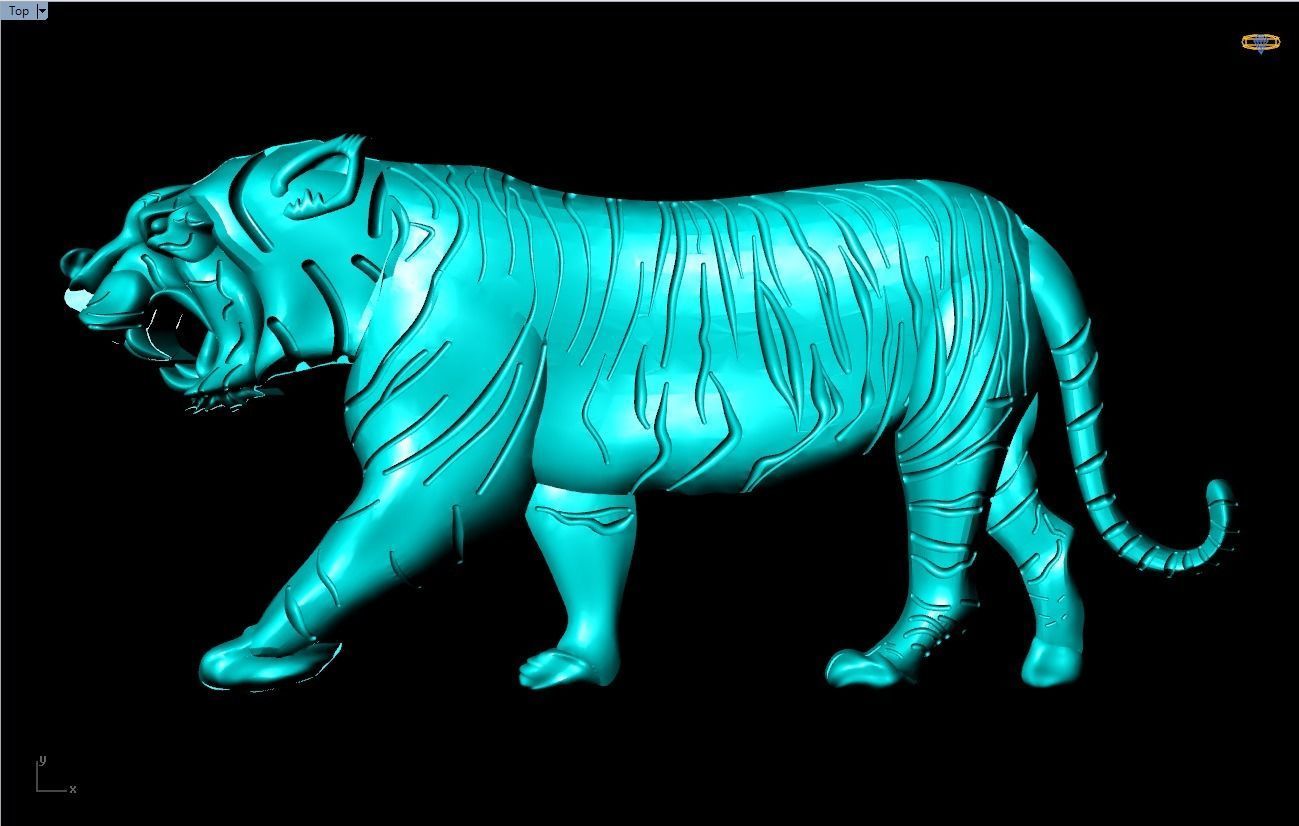Tiger for jewelry 3D print model_1