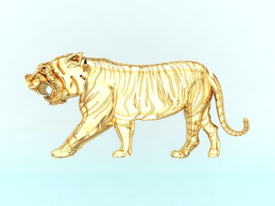 Tiger for jewelry 3D print model_2