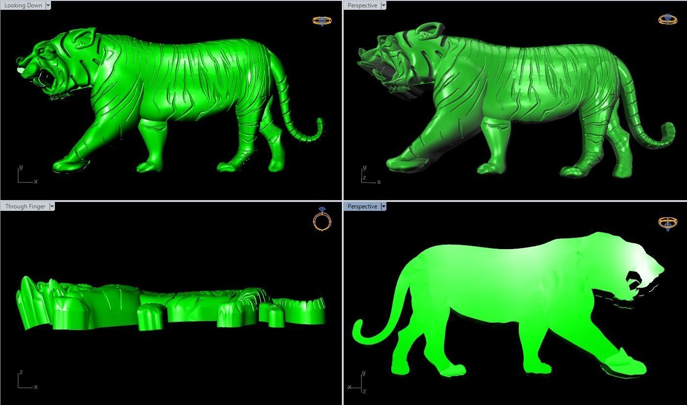 Tiger for jewelry 3D print model_4