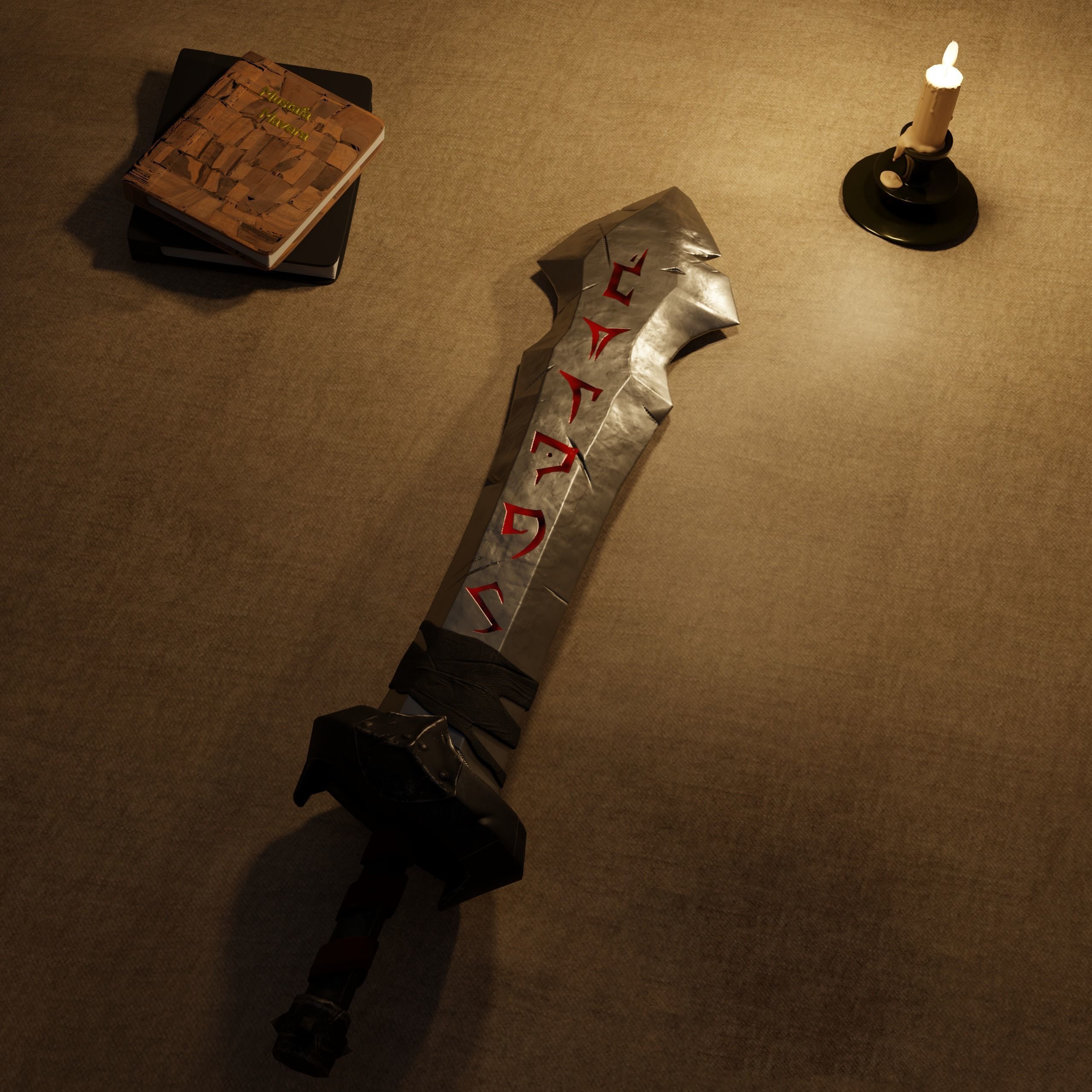 Stylized Rune Swords Low-poly 3D model_8