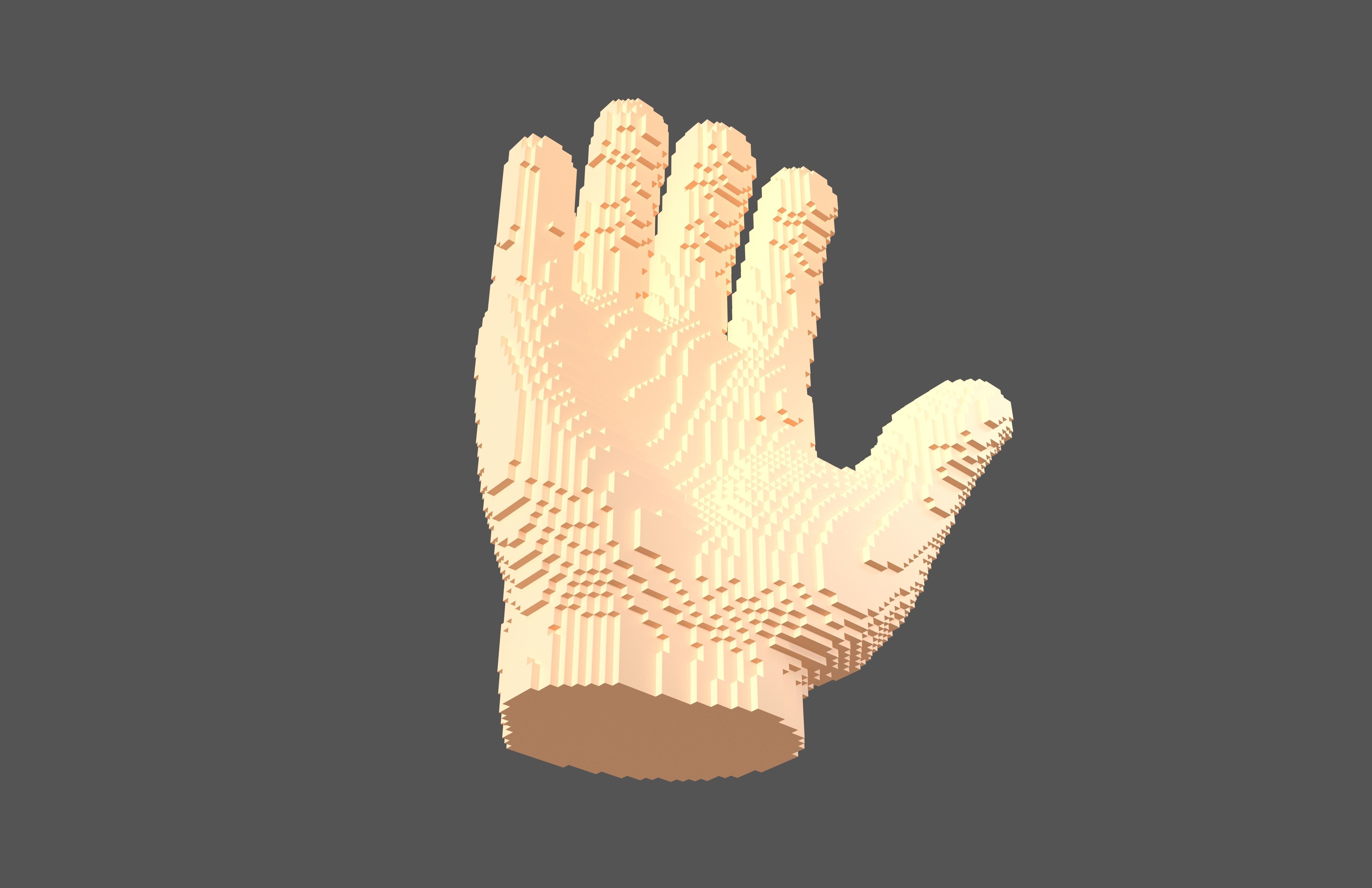 Voxel Style Hand v1 002 3D model_3