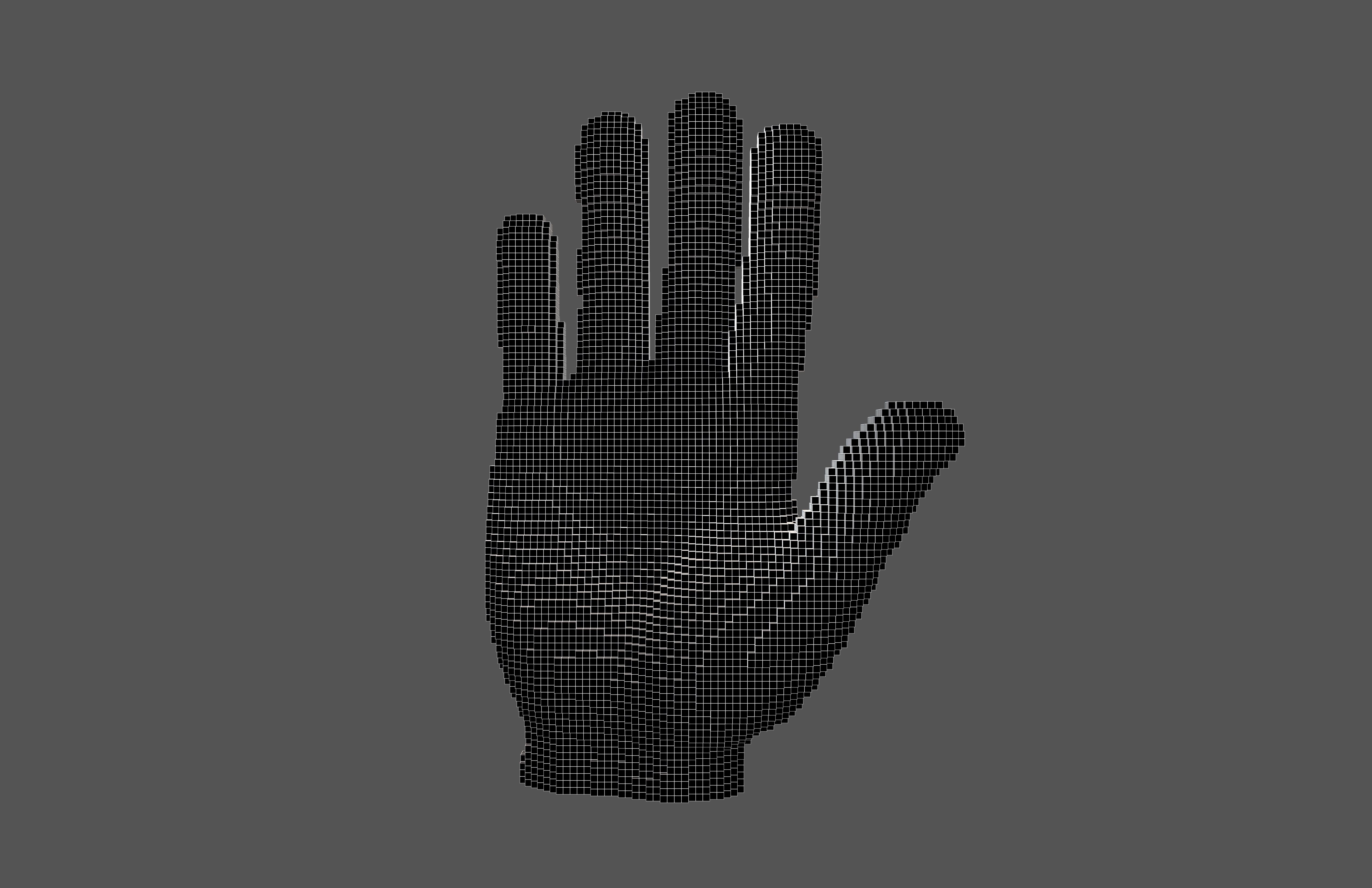 Voxel Style Hand v1 002 3D model_6