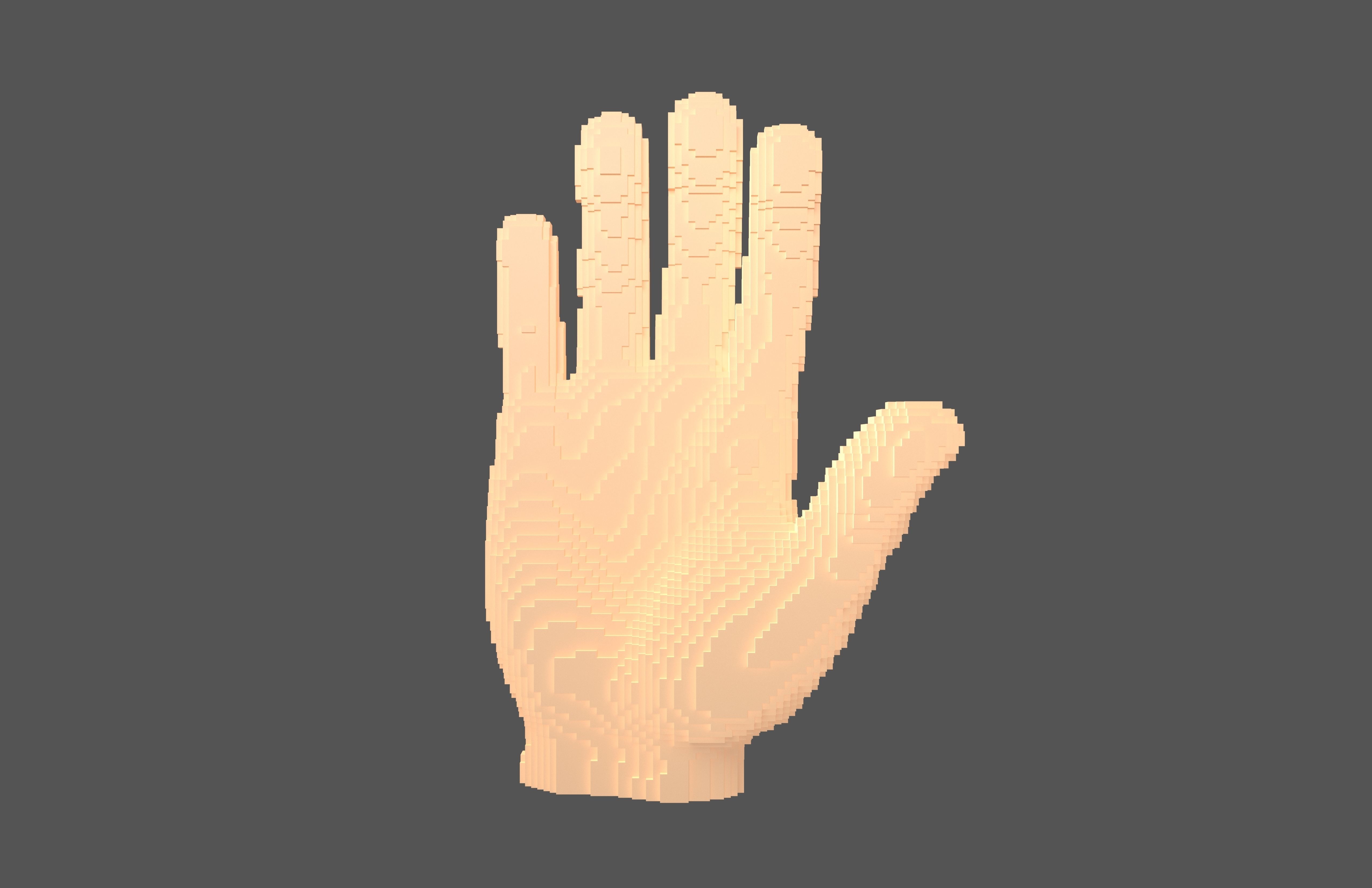 Voxel Style Hand v1 002 3D model_2