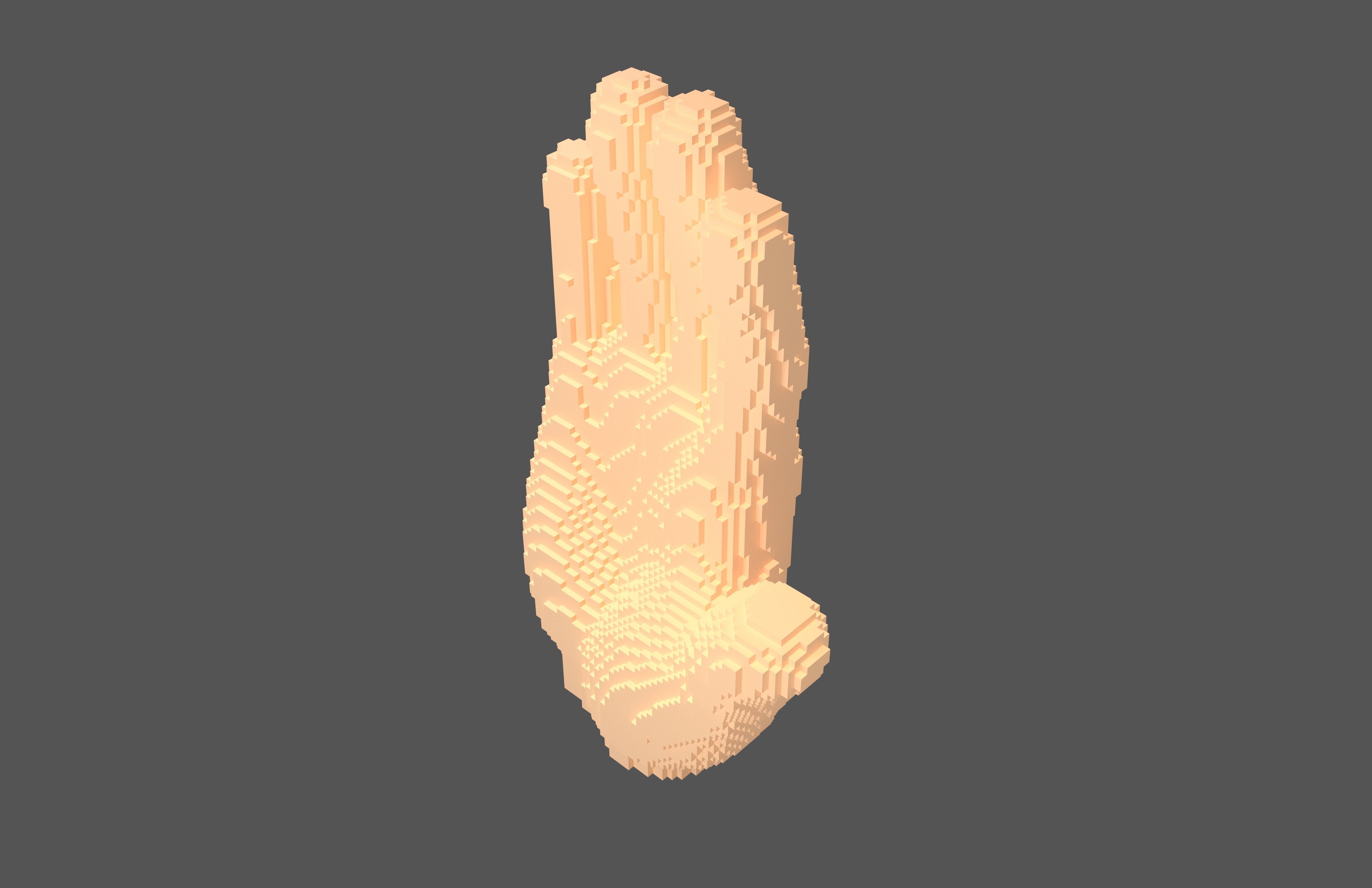 Voxel Style Hand v1 002 3D model_1