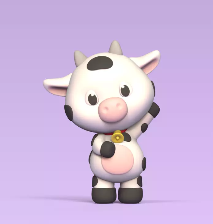 Waving Cow 3D print model_0