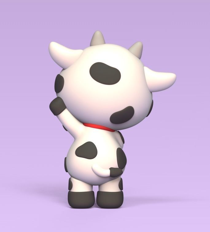 Waving Cow 3D print model_2