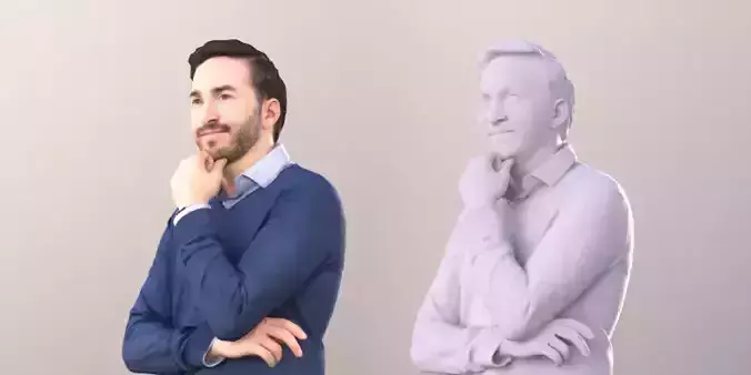 Anselmo 10955 Standing Casual Man Thinking Pose