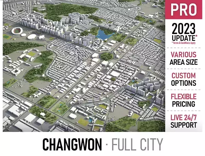 Changwon Low-poly 3D model