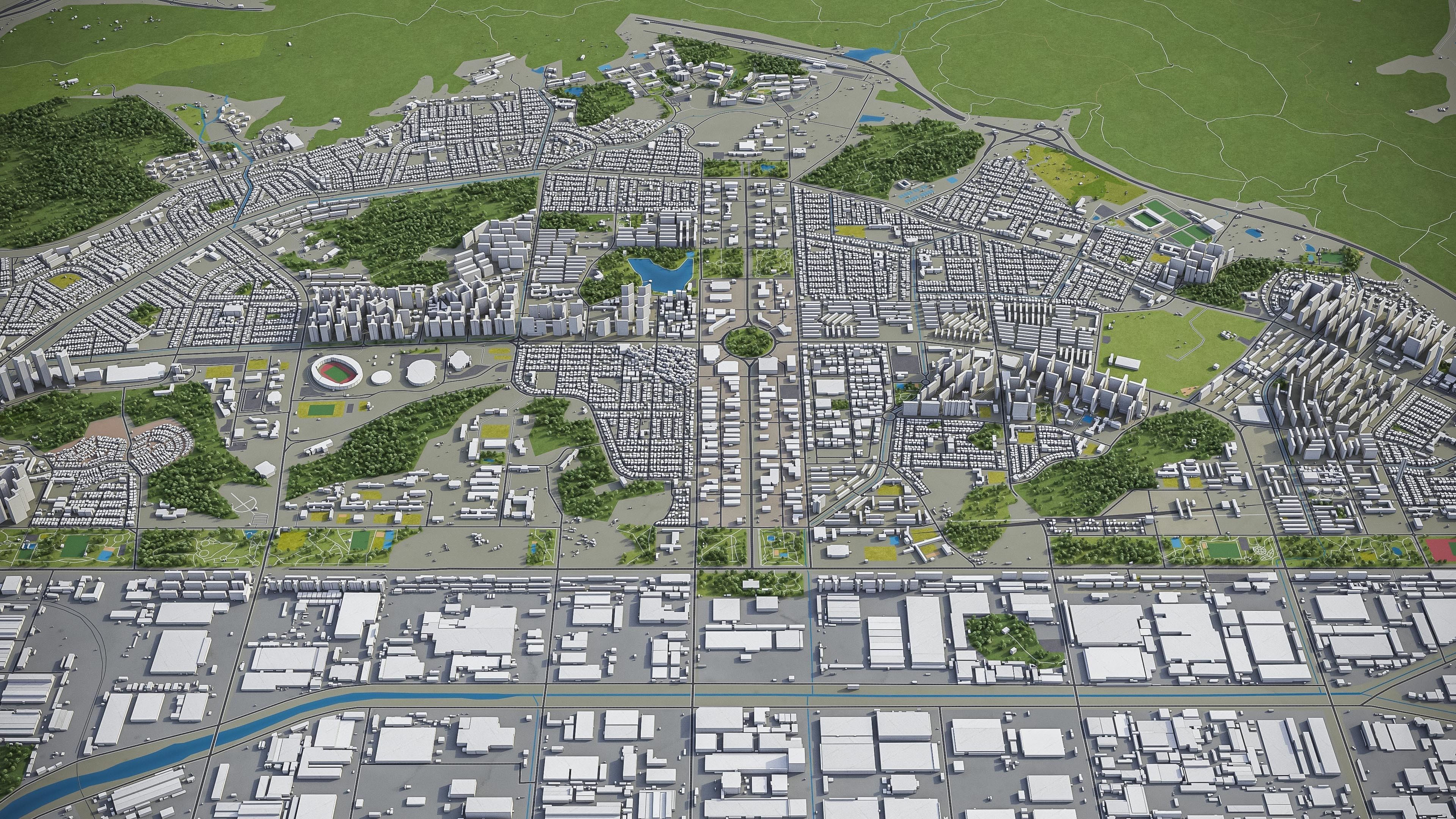 Changwon Low-poly 3D model_4