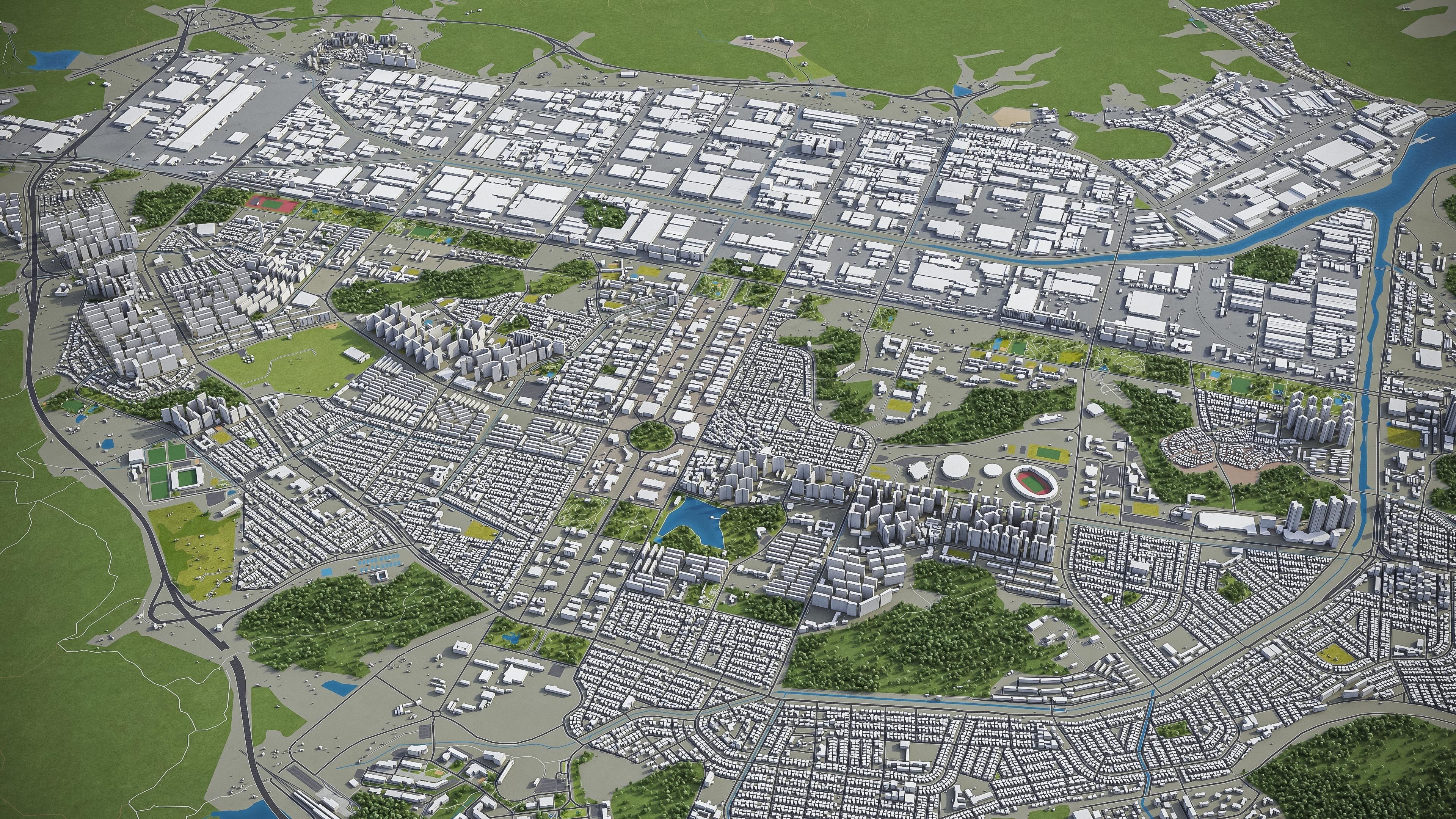 Changwon Low-poly 3D model_7