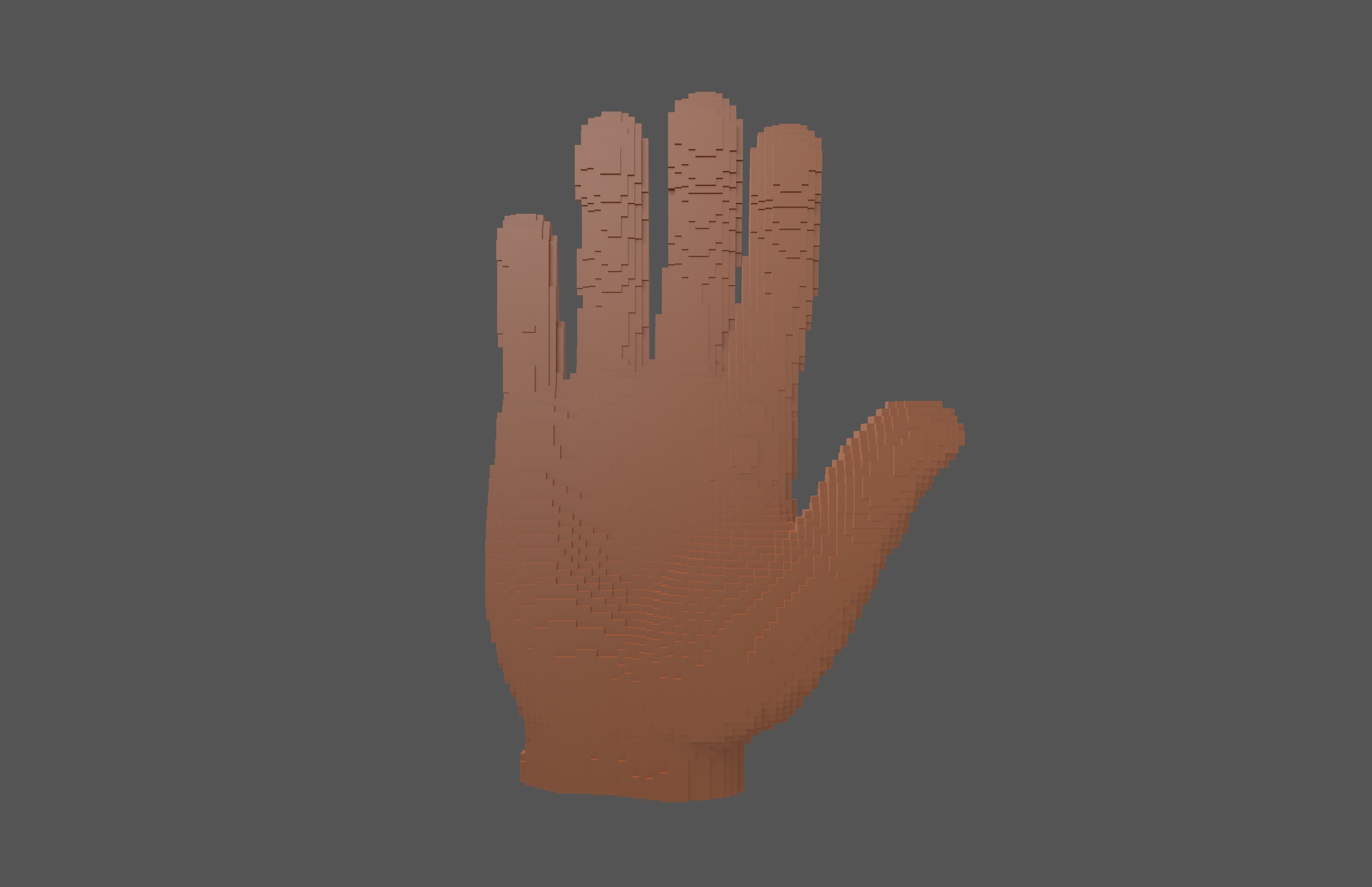 Voxel Style Hand v1 004 3D model_1