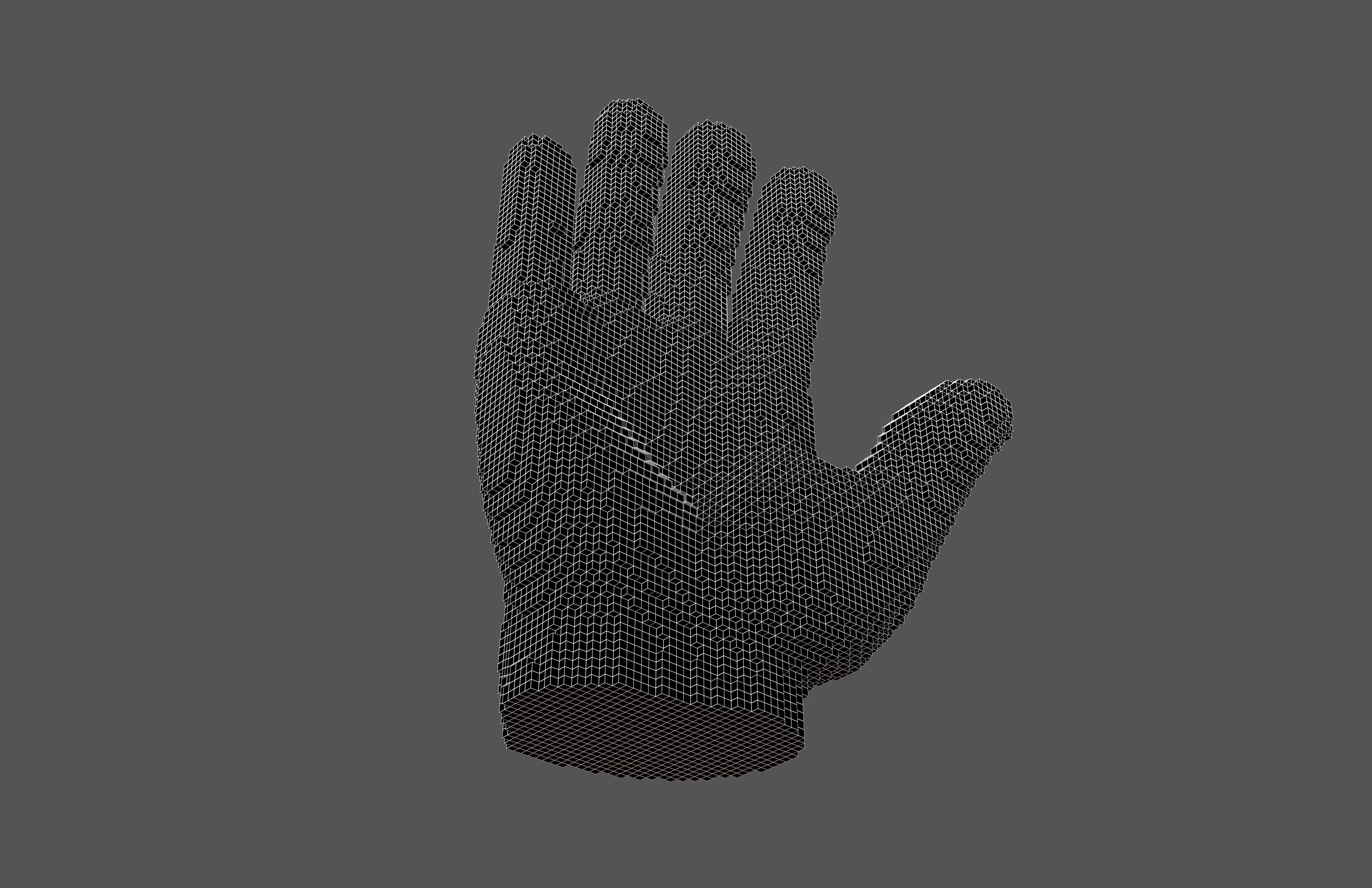 Voxel Style Hand v1 004 3D model_7