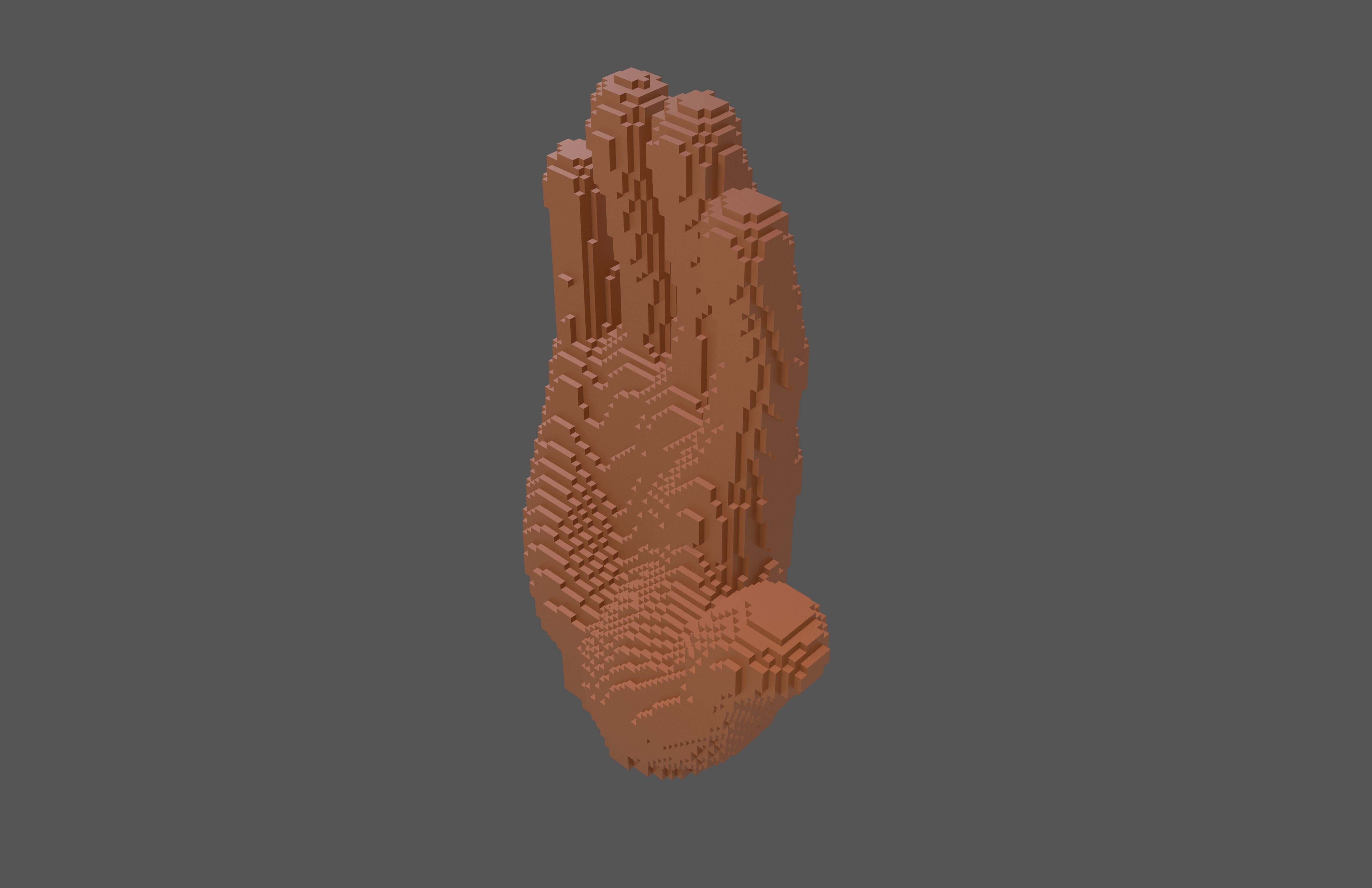 Voxel Style Hand v1 004 3D model_2