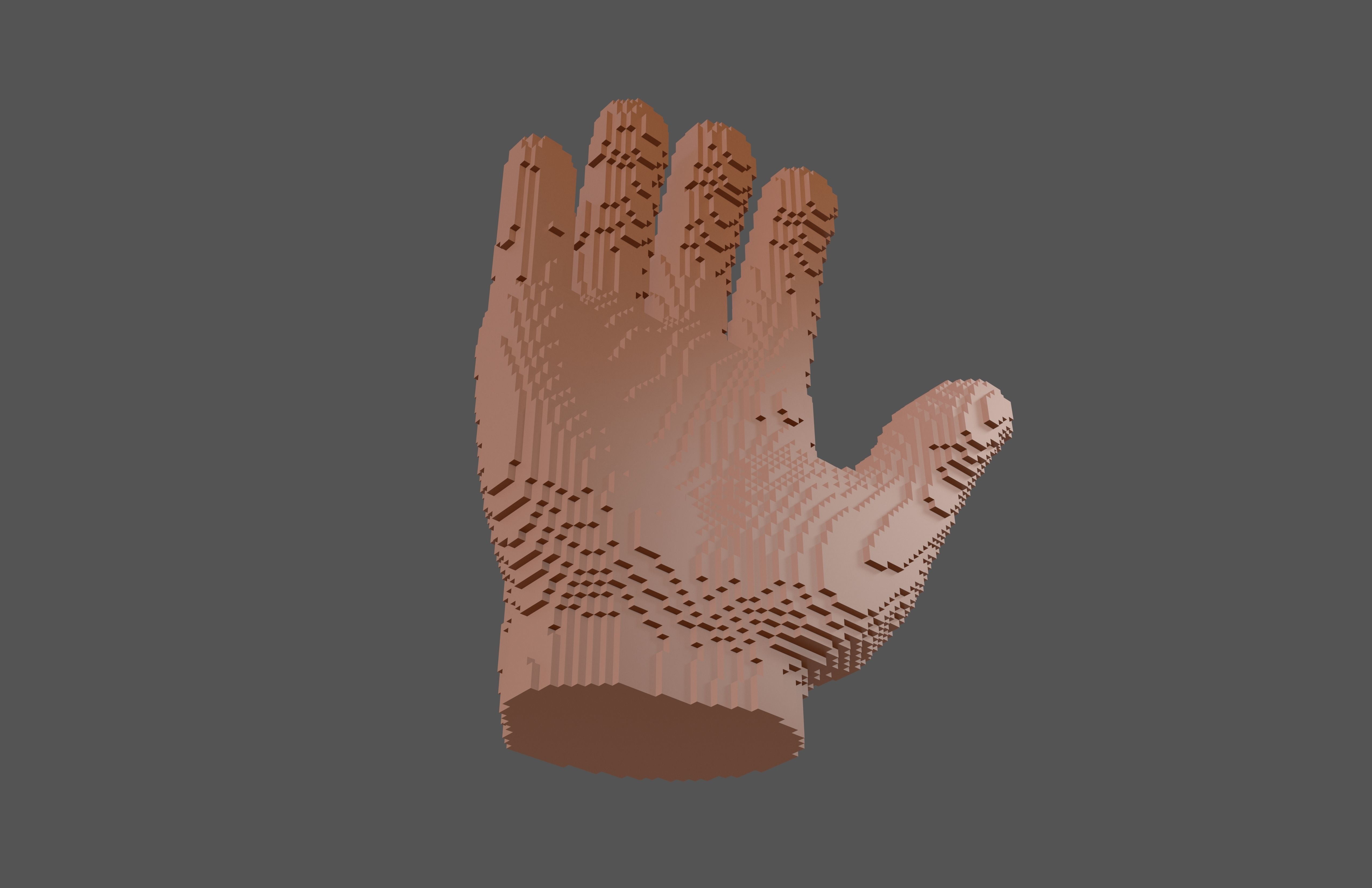 Voxel Style Hand v1 004 3D model_3